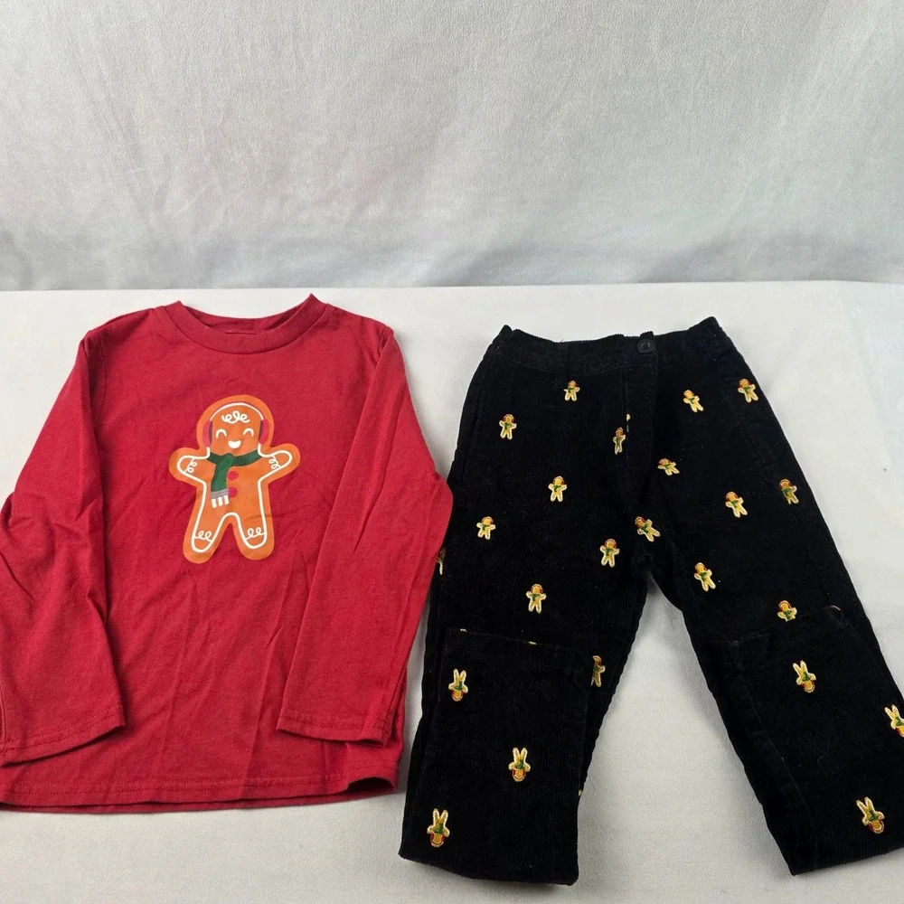 Blueberry Boulevard Gingerbread Man Christmas Holiday outfit sz 5 B25
